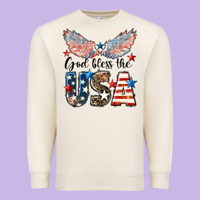 Western God Bless The Usa 4th Of July Premium Sweatshirt Designed By Lillyallendesigns
