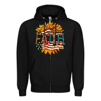 Black Faith USA Zipper Hoodie - FaDigitalArtStudio
