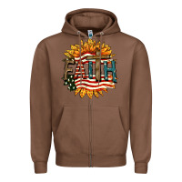 Chestnut Faith USA Zipper Hoodie - FaDigitalArtStudio