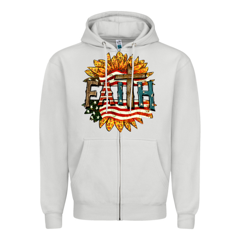 Faith Usa Zipper Hoodie by FaDigitalArtStudio | Teevron