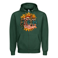 Sports Green Faith USA Zipper Hoodie - FaDigitalArtStudio