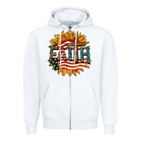 White Faith USA Zipper Hoodie - FaDigitalArtStudio