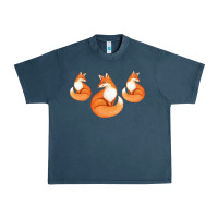Midnight Navy Three Little Foxes IN Fox Family I Gift Urban Heavy Tee - Bettercallsaul