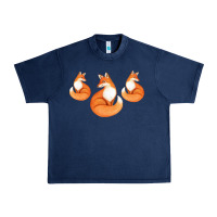 Navy Three Little Foxes IN Fox Family I Gift Urban Heavy Tee - Bettercallsaul