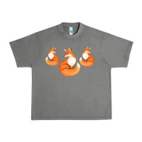 Three Little Foxes In Fox Family I Gift Urban Heavy Tee | Teevron