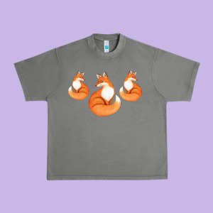 Three Little Foxes In Fox Family I Gift Urban Heavy Tee Designed By Bettercallsaul