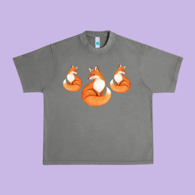 Three Little Foxes In Fox Family I Gift Urban Heavy Tee Designed By Bettercallsaul