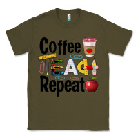 Army Green coffee teach repeat Classic Tee - BarkalooDesign