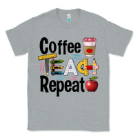 Heather Grey coffee teach repeat Classic Tee - BarkalooDesign