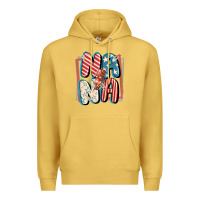 Antique Gold 4th of July nana with lightning bolt Premium Hoodie - FaDigitalArtStudio