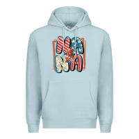 Blue Mist 4th of July nana with lightning bolt Premium Hoodie - FaDigitalArtStudio