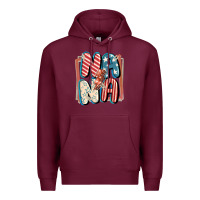 Burgundy 4th of July nana with lightning bolt Premium Hoodie - FaDigitalArtStudio