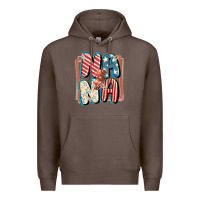 Coffee 4th of July nana with lightning bolt Premium Hoodie - FaDigitalArtStudio