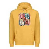 Mustard 4th of July nana with lightning bolt Premium Hoodie - FaDigitalArtStudio