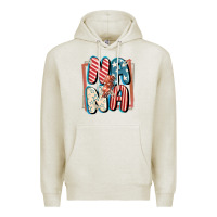 Oatmeal Heather 4th of July nana with lightning bolt Premium Hoodie - FaDigitalArtStudio