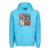 Ocean Blue 4th of July nana with lightning bolt Premium Hoodie - FaDigitalArtStudio