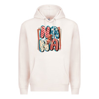 Pale Pink 4th of July nana with lightning bolt Premium Hoodie - FaDigitalArtStudio