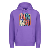 Purple 4th of July nana with lightning bolt Premium Hoodie - FaDigitalArtStudio