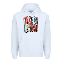 White 4th of July nana with lightning bolt Premium Hoodie - FaDigitalArtStudio