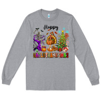 Heather Grey Happy Hallothanksmas Long Sleeve Tee - texasbilliewilder