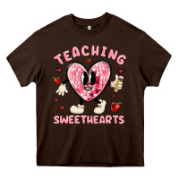 Chocolate Brown teaching sweethearts Heavy Core Tee - MaliasSmallBusiness