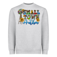 Heather Grey small town autism Heavyweight Sweatshirt - CowGirlArtShop