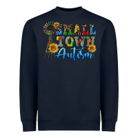 Navy small town autism Heavyweight Sweatshirt - CowGirlArtShop