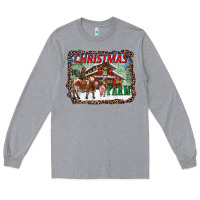 Heather Grey Christmas On The Farm Long Sleeve Tee - RanaPortraitStore