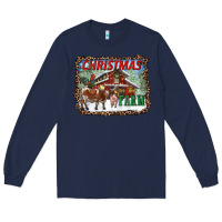 Navy Christmas On The Farm Long Sleeve Tee - RanaPortraitStore