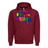 Burgundy Pride bride Zipper Hoodie - FaDigitalArtStudio