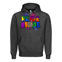 Charcoal Heather Pride bride Zipper Hoodie - FaDigitalArtStudio