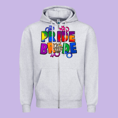 Pride Bride Zipper Hoodie Designed By Fadigitalartstudio