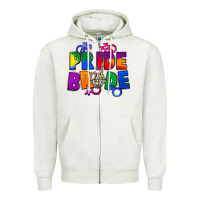 Oatmeal Heather Pride bride Zipper Hoodie - FaDigitalArtStudio