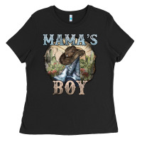Black mamas boy western cowboy boots cactus Ladies Tee - NancyCooperArtShop