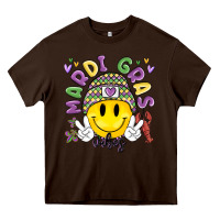Chocolate Brown mardi gras vibes Heavy Core Tee - MaliasSmallBusiness