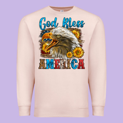 God Bless America Premium Sweatshirt Designed By Lillyallendesigns