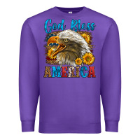 Purple God Bless America Premium Sweatshirt - LillyAllenDesigns