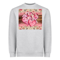Heather Grey cancer hearts Heavyweight Sweatshirt - CowGirlArtShop