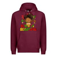 Burgundy black is beautiful Premium Hoodie - FaDigitalArtStudio