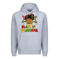 Heather Grey black is beautiful Premium Hoodie - FaDigitalArtStudio