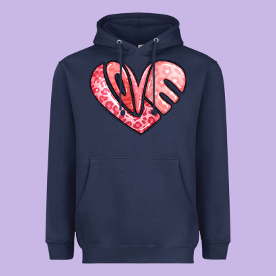 Heart Shaped Love Valentine's Day Heavyweight Hoodie Designed By Lillyallendesigns