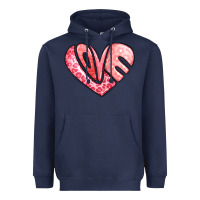 Navy heart shaped love valentine's day Heavyweight Hoodie - LillyAllenDesigns