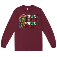 Burgundy Howdy howdy howdy Christmas Long Sleeve Tee - NancyCooperArtShop