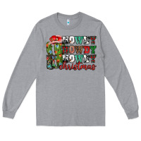 Heather Grey Howdy howdy howdy Christmas Long Sleeve Tee - NancyCooperArtShop