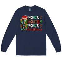 Navy Howdy howdy howdy Christmas Long Sleeve Tee - NancyCooperArtShop