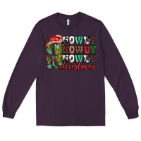 Plum Howdy howdy howdy Christmas Long Sleeve Tee - NancyCooperArtShop