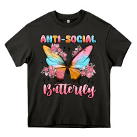 Asphalt anti social butterfly Heavy Core Tee - MaliasSmallBusiness