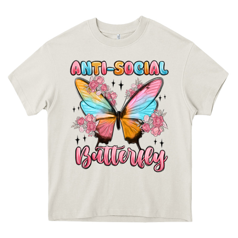 Anti Social Butterfly Heavy Core Tee by MaliasSmallBusiness | Teevron