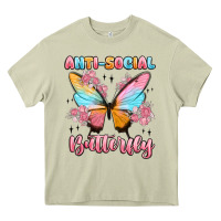 Mossy anti social butterfly Heavy Core Tee - MaliasSmallBusiness
