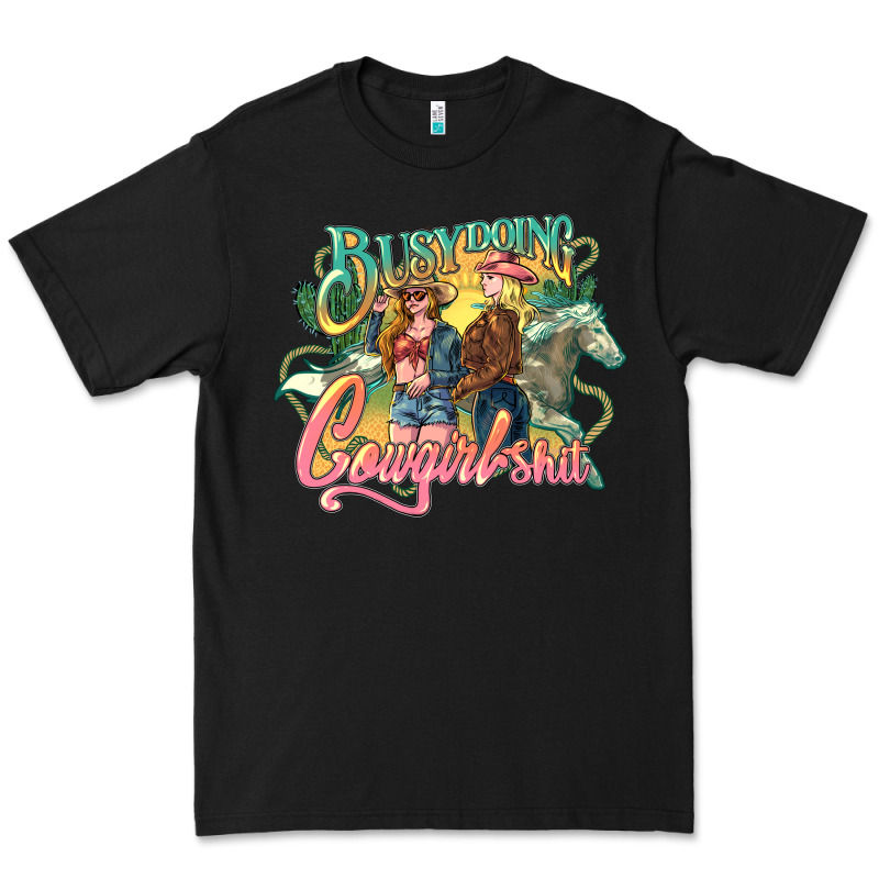 Busy Doing Cowgirl Premium Tee by NancyCooperArtShop | Teevron